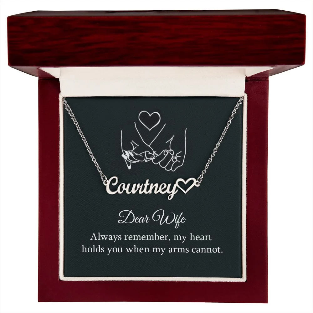 Always Remember Personalized Silver Tone Heart Name Necklace Custom Gift Lux